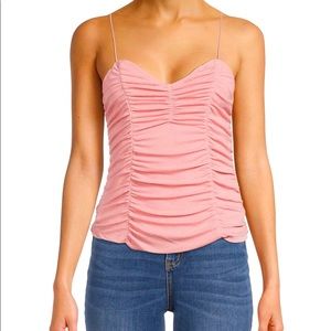 Pink Ruched Shine Top Junior